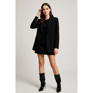 Paris Texas Slouchy Stiletto Boots Black Patent Leather Size 38